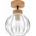 BRILAGI - LED Aufputz-Deckenleuchte RETRO GLASS 1xE27/60W/230V Ø 18 cm Eiche/klarglas