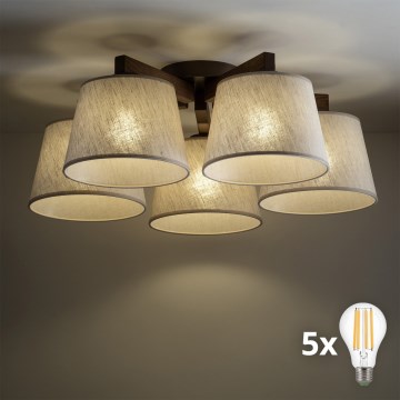 BRILAGI - LED-Aufputzleuchte LATTE 5xE27/15W/230V Kiefer/Creme