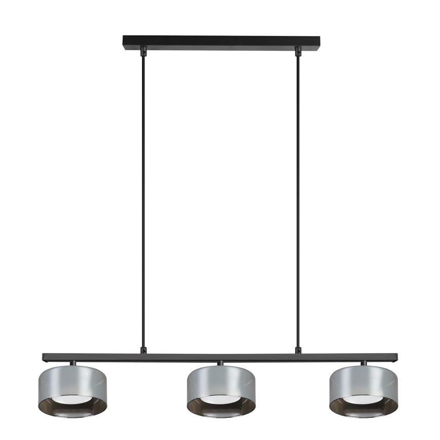 Brilagi - LED AURA LUX Hängeleuchte an Stahlseil 3xGX53/30W/230V schwarz/rauchfarben