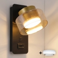 Brilagi - LED AURA LUX Wandleuchte mit USB-Anschluss 1xGX53/30W/230V schwarz/gold