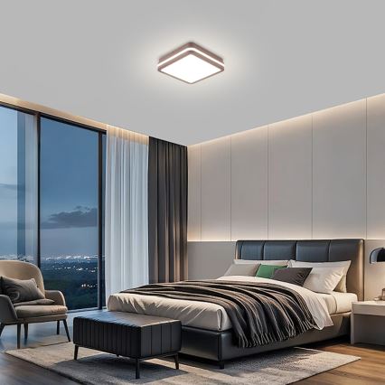 Brilagi - LED-Deckenleuchte für den Außenbereich BENE LED/18W/230V 21,5x21,5 cm braun IP54