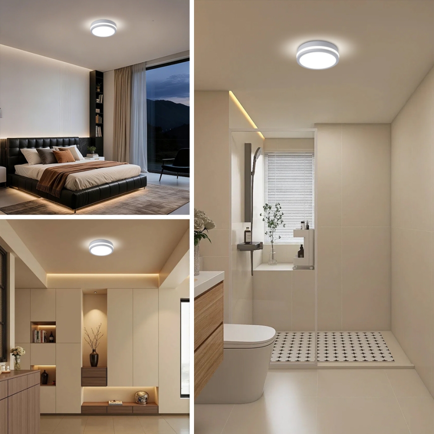 Brilagi - LED-Außen-Deckenleuchte BENE LED/18W/230V Ø 21,5 cm weiß IP54