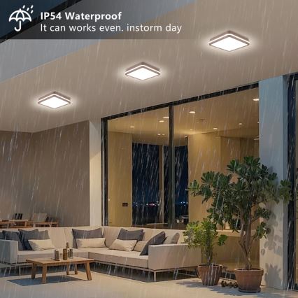 Brilagi - LED Außen-Deckenleuchte BENE LED/24W/230V 26x26 cm braun IP54