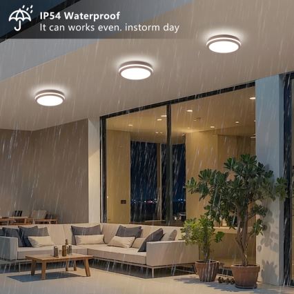 Brilagi - LED-Außen-Deckenleuchte BENE LED/24W/230V Ø 26 cm braun IP54