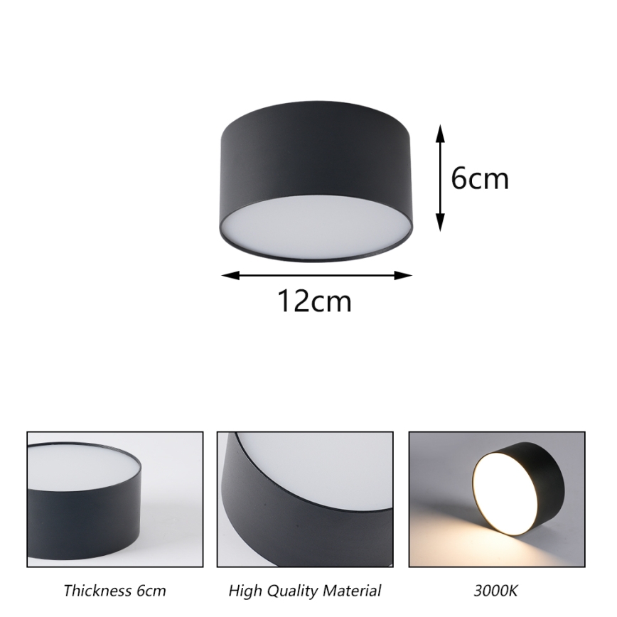 BRILAGI - LED-Außen-Deckenleuchte FORIS LED/14W/230V Ø 12 cm schwarz IP44
