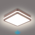 Brilagi - LED-Außen-Deckenleuchte mit Sensor BENE LED/18W/230V 21,5x21,5 cm braun IP54