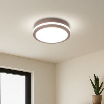 Brilagi - LED-Außen-Deckenleuchte mit Sensor BENE LED/18W/230V Ø 21,5 cm Braun IP54