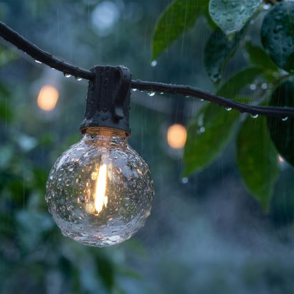 Brilagi - LED-Außen-Dekorationskette GIRLANDA 10xE12/0,6W/230V 8m schwarz IP44 warmweiß
