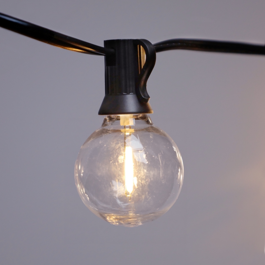 Brilagi - LED-Außen-Dekorationskette GIRLANDA 10xE12/0,6W/230V 8m schwarz IP44 warmweiß