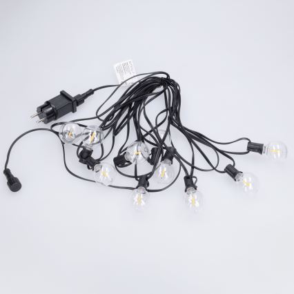 Brilagi - LED-Außen-Dekorationskette GIRLANDA 10xE12/0,6W/230V 8m schwarz IP44 warmweiß