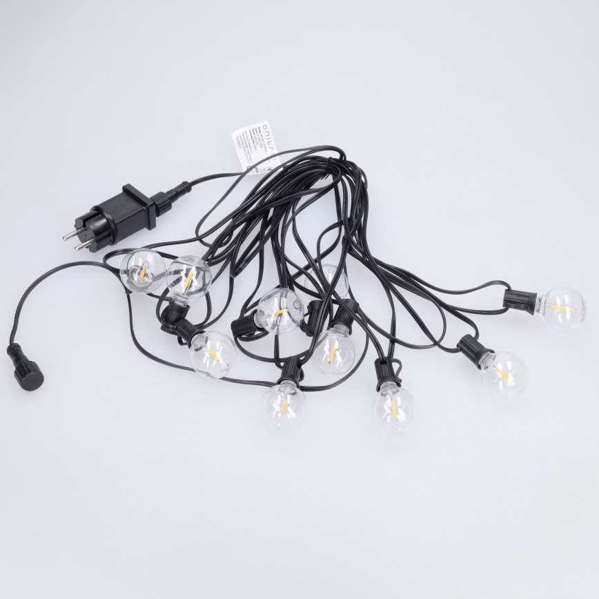 Brilagi - LED-Außen-Dekorationskette GIRLANDA 10xE12/0,6W/230V 8m schwarz IP44 warmweiß