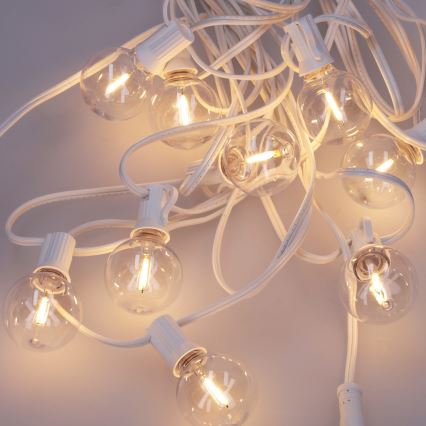 Brilagi - LED Außen-Lichterkette GIRLANDA 10xE12/0,6W/230V 8m weiß IP44 warmweiß