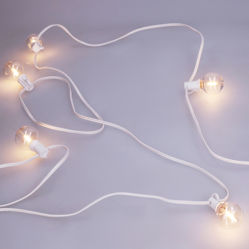 Brilagi - LED Außen-Lichterkette GIRLANDA 10xE12/0,6W/230V 8m weiß IP44 warmweiß
