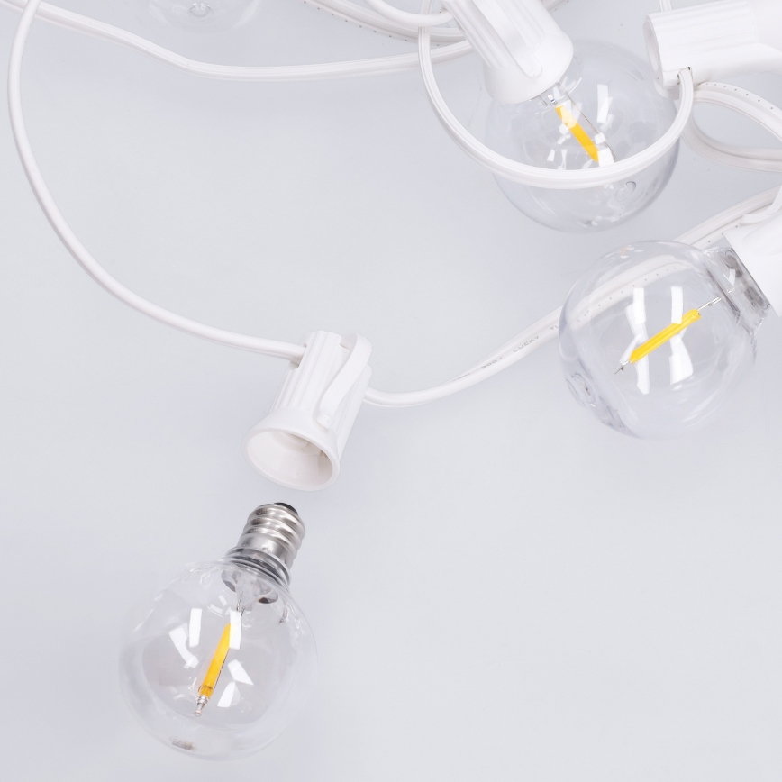 Brilagi - LED Außen-Lichterkette GIRLANDA 10xE12/0,6W/230V 8m weiß IP44 warmweiß