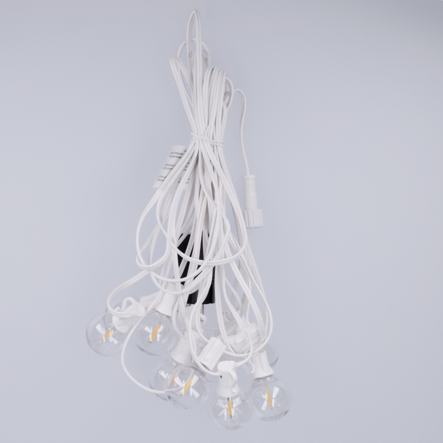 Brilagi - LED Außen-Lichterkette GIRLANDA 10xE12/0,6W/230V 8m weiß IP44 warmweiß