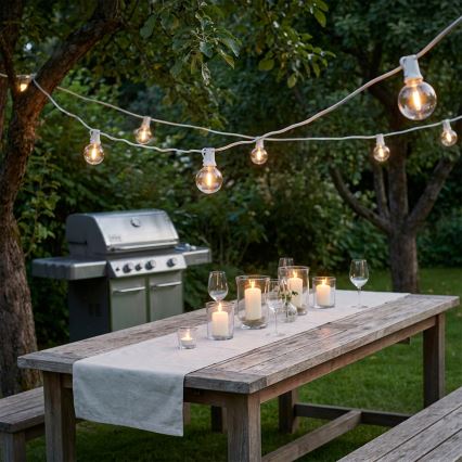 Brilagi - LED-Außen-Lichterkette GIRLANDA 25xE12/0,8W/230V 20m weiß IP44 warmweiß