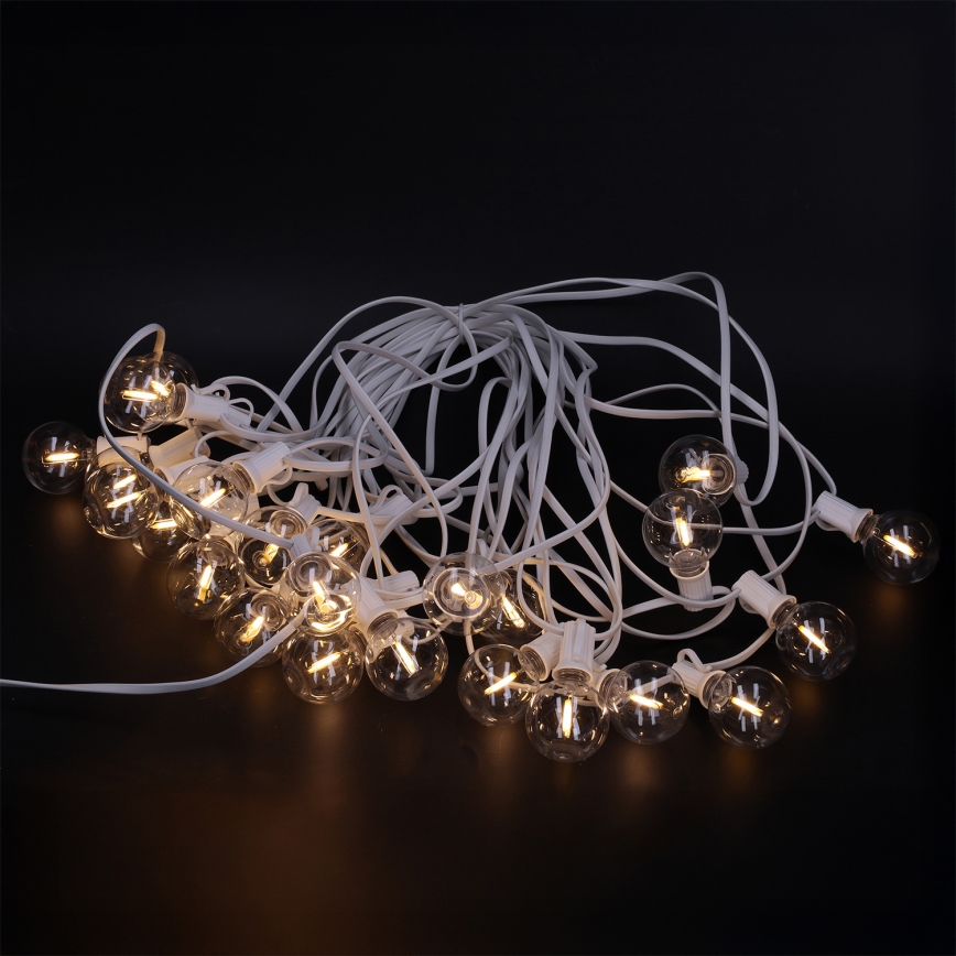 Brilagi - LED-Außen-Lichterkette GIRLANDA 25xE12/0,8W/230V 20m weiß IP44 warmweiß
