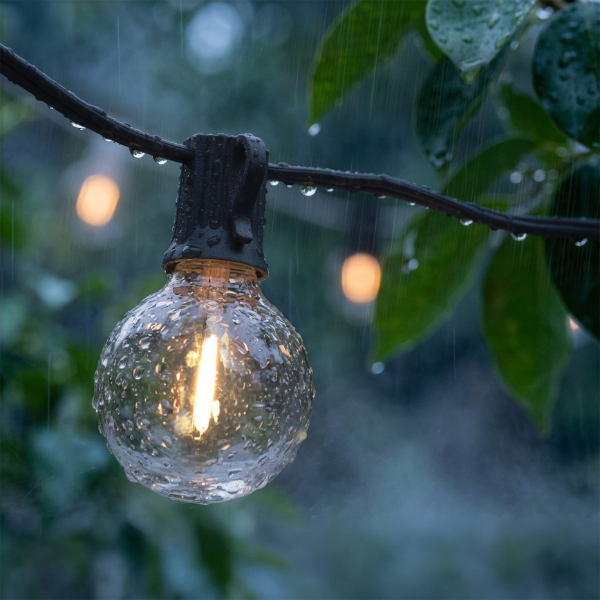 Brilagi - LED-Außen-Lichterkette GIRLANDA 25xE12/0,36W/24V 20m schwarz IP44 warmweiß
