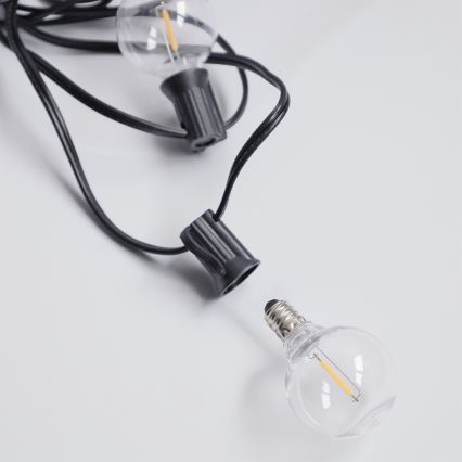 Brilagi - LED-Außen-Lichterkette GIRLANDA 25xE12/0,36W/24V 20m schwarz IP44 warmweiß
