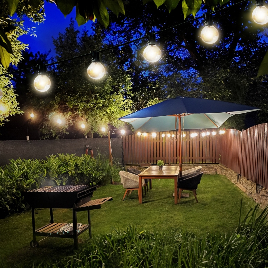 Brilagi - LED-Dekorations-Lichterkette für den Außenbereich GIRLANDA, 25×E12 / 0,6 W / 230 V, 20 m, schwarz, IP44, warmweiß, mit Fernbedienung