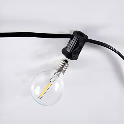 Brilagi - LED-Dekorations-Lichterkette für den Außenbereich GIRLANDA, 25×E12 / 0,6 W / 230 V, 20 m, schwarz, IP44, warmweiß, mit Fernbedienung