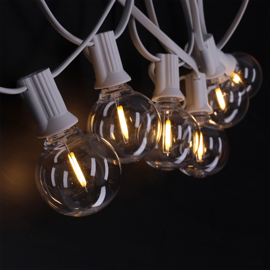 Brilagi - LED-Außen-Dekorations-Lichterkette GIRLANDA 25xE12/0,8W/230V 20m weiß IP44 warmweiß