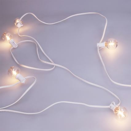 Brilagi - LED-Außen-Dekorations-Lichterkette GIRLANDA 25xE12/0,8W/230V 20m weiß IP44 warmweiß