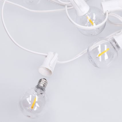 Brilagi - LED-Außen-Dekorations-Lichterkette GIRLANDA 25xE12/0,8W/230V 20m weiß IP44 warmweiß