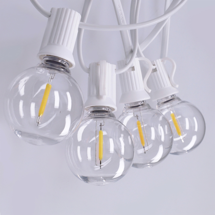 Brilagi - LED-Außen-Dekorations-Lichterkette GIRLANDA 25xE12/0,8W/230V 20m weiß IP44 warmweiß