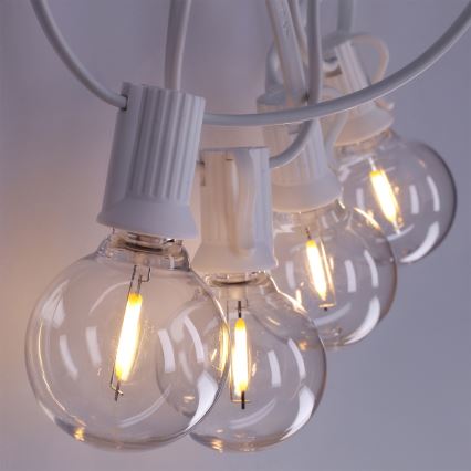 Brilagi - LED-Außen-Dekorations-Lichterkette GIRLANDA 25xE12/0,8W/230V 20m weiß IP44 warmweiß