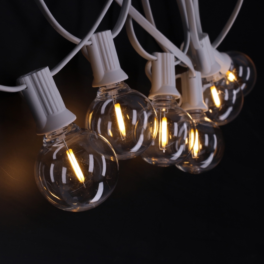 Brilagi - LED-Dekorations-Lichterkette für den Außenbereich GIRLANDA 10xE12/0,6W/230V 8m weiß IP44 warmweiß