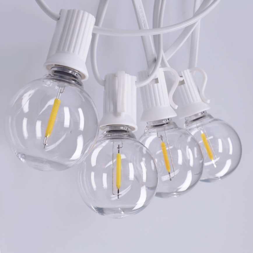 Brilagi - LED-Dekorations-Lichterkette für den Außenbereich GIRLANDA 10xE12/0,6W/230V 8m weiß IP44 warmweiß