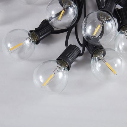 Brilagi - LED-Außen-Dekorations-Lichterkette GIRLANDA 18xE12/0,6W/230V 13m Schwarz IP44 warmweiß
