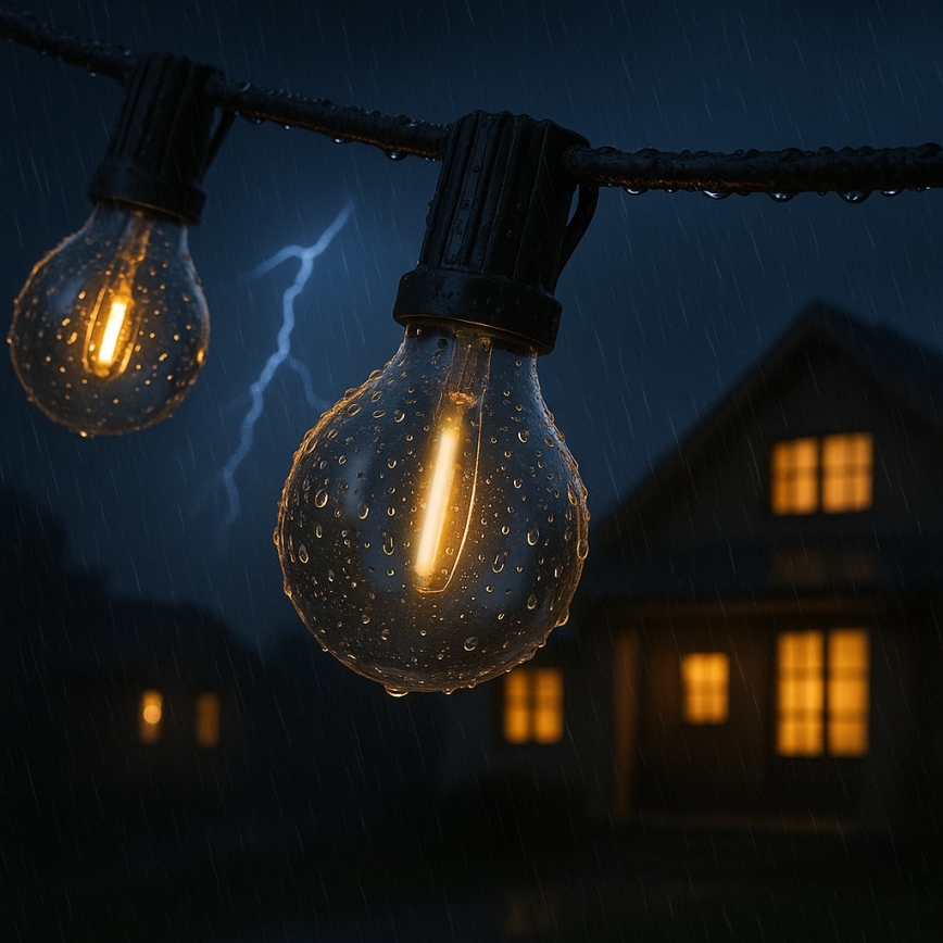 Brilagi - LED-Außen-Dekorationskette GIRLANDA 25xE12/0,6W/230V 20m schwarz IP44 warmweiß + Fernbedienung