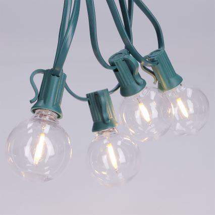 Brilagi - LED-Außen-Dekorationskette GIRLANDA 25xE12/0,8W/230V 20m grün IP44 warmweiß