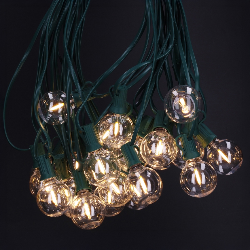 Brilagi - LED-Außen-Dekorationskette GIRLANDA 25xE12/0,8W/230V 20m grün IP44 warmweiß