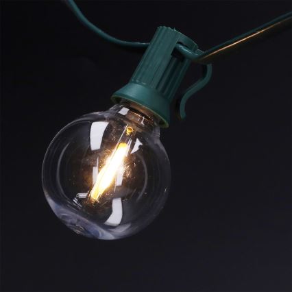 Brilagi - LED-Außen-Dekorationskette GIRLANDA 25xE12/0,8W/230V 20m grün IP44 warmweiß