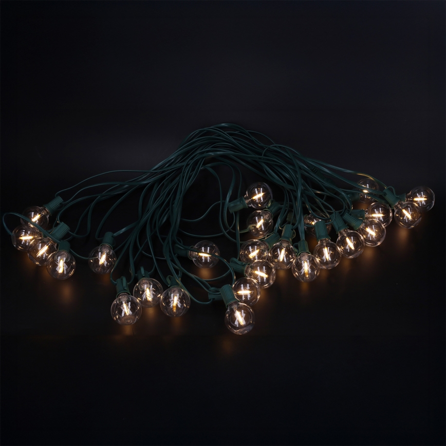 Brilagi - LED-Außen-Dekorationskette GIRLANDA 25xE12/0,8W/230V 20m grün IP44 warmweiß