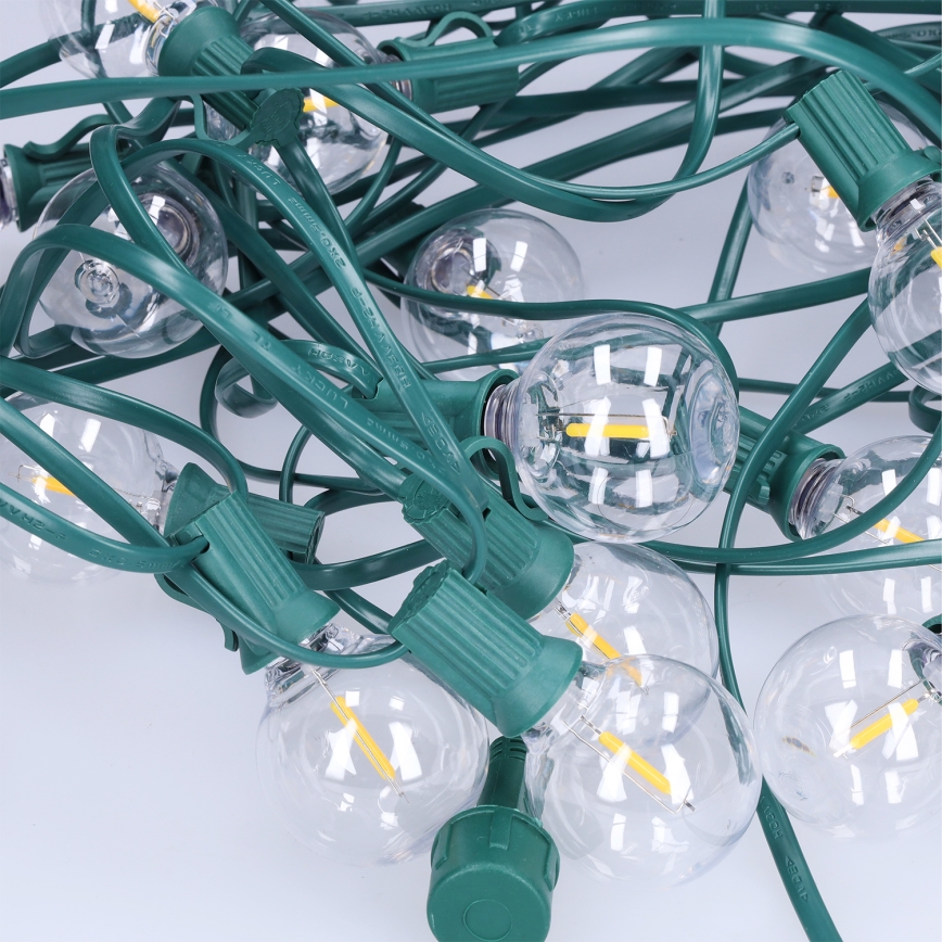 Brilagi - LED-Außen-Dekorationskette GIRLANDA 25xE12/0,8W/230V 20m grün IP44 warmweiß