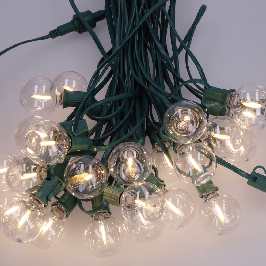 Brilagi - LED-Außen-Dekorationskette GIRLANDA 25xE12/0,8W/230V 20m grün IP44 warmweiß