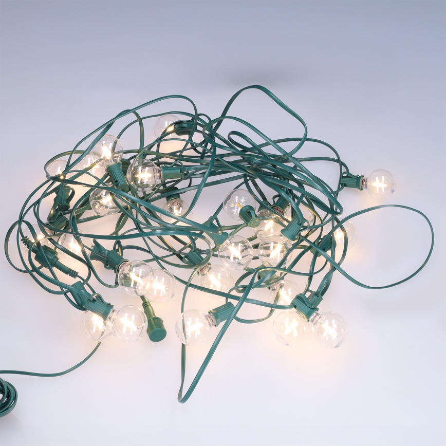 Brilagi - LED-Außen-Dekorationskette GIRLANDA 25xE12/0,8W/230V 20m grün IP44 warmweiß