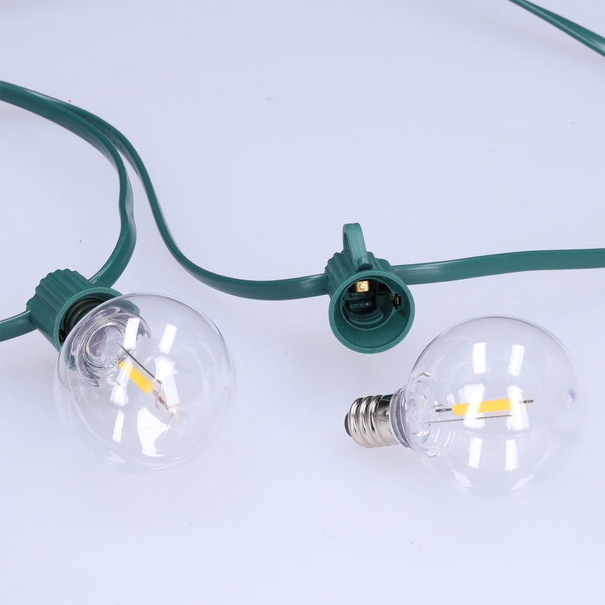 Brilagi - LED-Außen-Dekorationskette GIRLANDA 25xE12/0,8W/230V 20m grün IP44 warmweiß