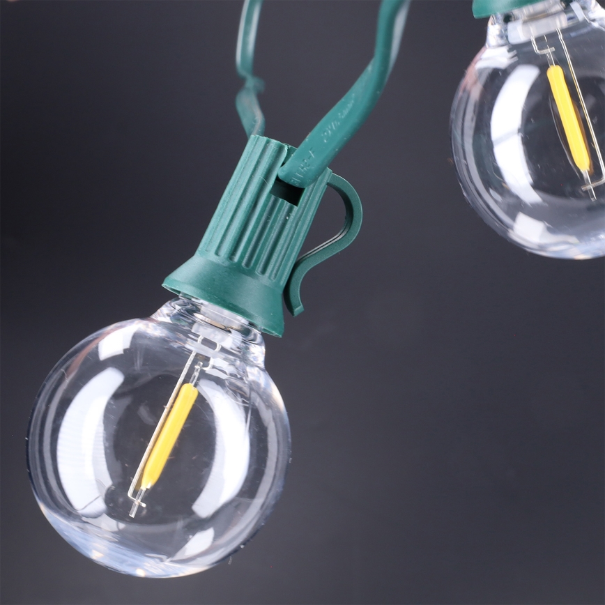 Brilagi - LED-Außen-Dekorationskette GIRLANDA 25xE12/0,8W/230V 20m grün IP44 warmweiß