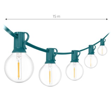 Brilagi - LED-Außen-Dekorationskette GIRLANDA 25xE12/0,8W/230V 20m grün IP44 warmweiß