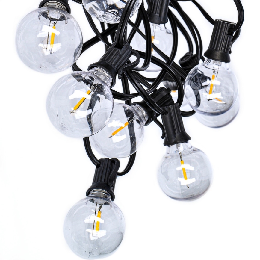 Brilagi - LED-Außen-Dekorations-Lichterkette GIRLANDA 25xE12/0,8W/230V 20m IP44 kaltweiß