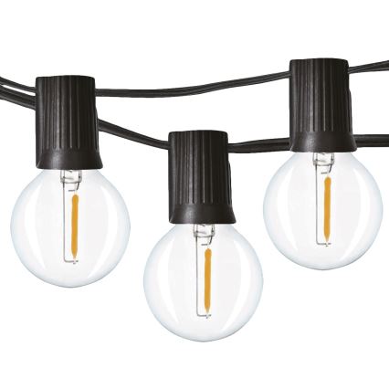 Brilagi - LED-Außen-Dekorations-Lichterkette GIRLANDA 25xE12/0,8W/230V 20m IP44 kaltweiß