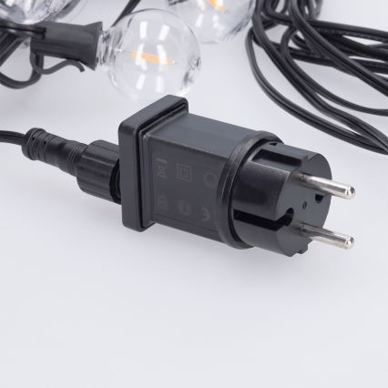 Brilagi - LED-Außen-Dekorations-Lichterkette GIRLANDA 25xE12/0,36W/24V 20m schwarz IP44 warmweiß