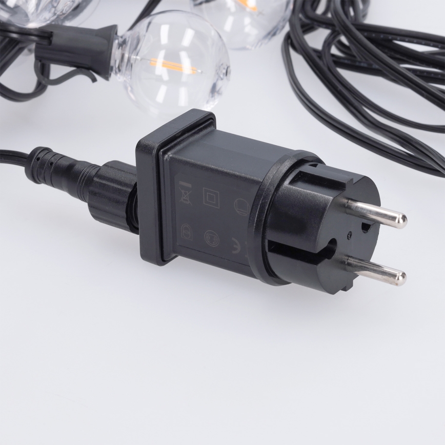 Brilagi - LED-Außen-Dekorations-Lichterkette GIRLANDA 25xE12/0,36W/24V 20m schwarz IP44 warmweiß