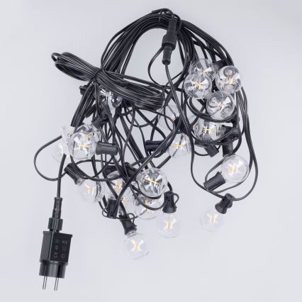 Brilagi - LED-Außen-Dekorations-Lichterkette GIRLANDA 25xE12/0,36W/24V 20m schwarz IP44 warmweiß