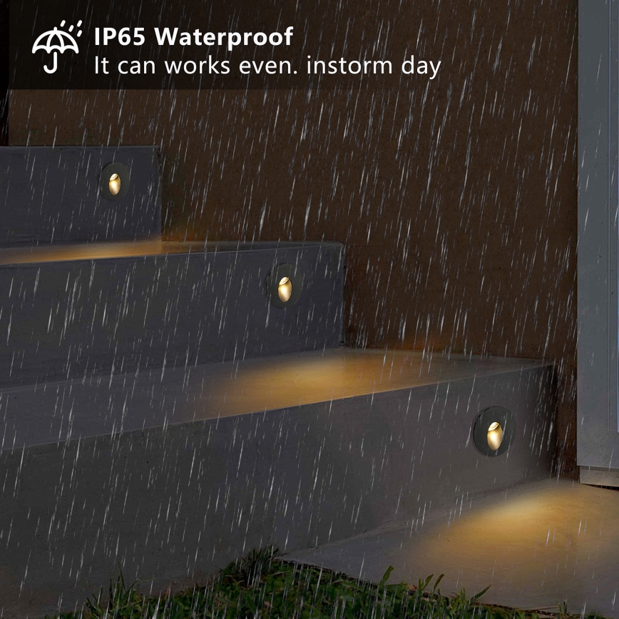 Brilagi - LED-Außen-Einbauleuchte STAIRDOT LED/2W/230V schwarz IP65 rund